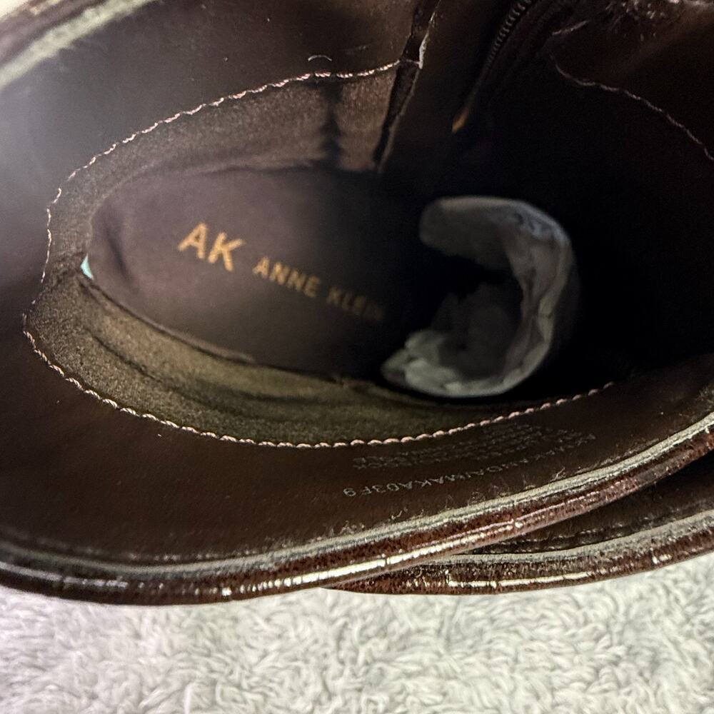 Anne Klein Makanda Ankle Boots Brown Croc Women's Size 8.5 Strappy Booties iFlex - Picture 8 of 12